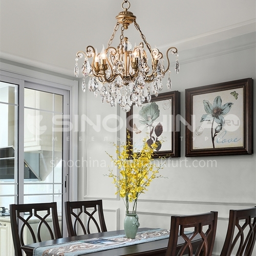 American chandelier living room post-modern creative light luxury bedroom dining room crystal lamp-WX-D9140